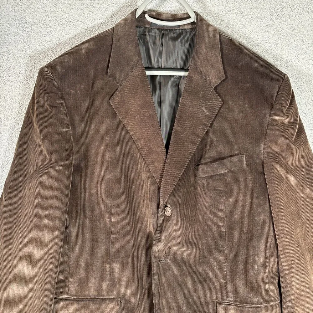Milano Men’s Brown Corduroy Blazer 3 Button Inside Pen Pocket Size 44‎ Chest
